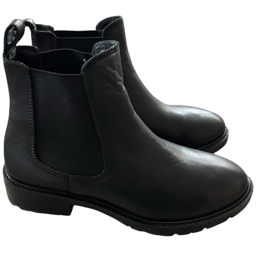 Steve Madden Leopold LEOP01S1-001 Chelsea Boots Womens 6W Blk Leather Upper NEW